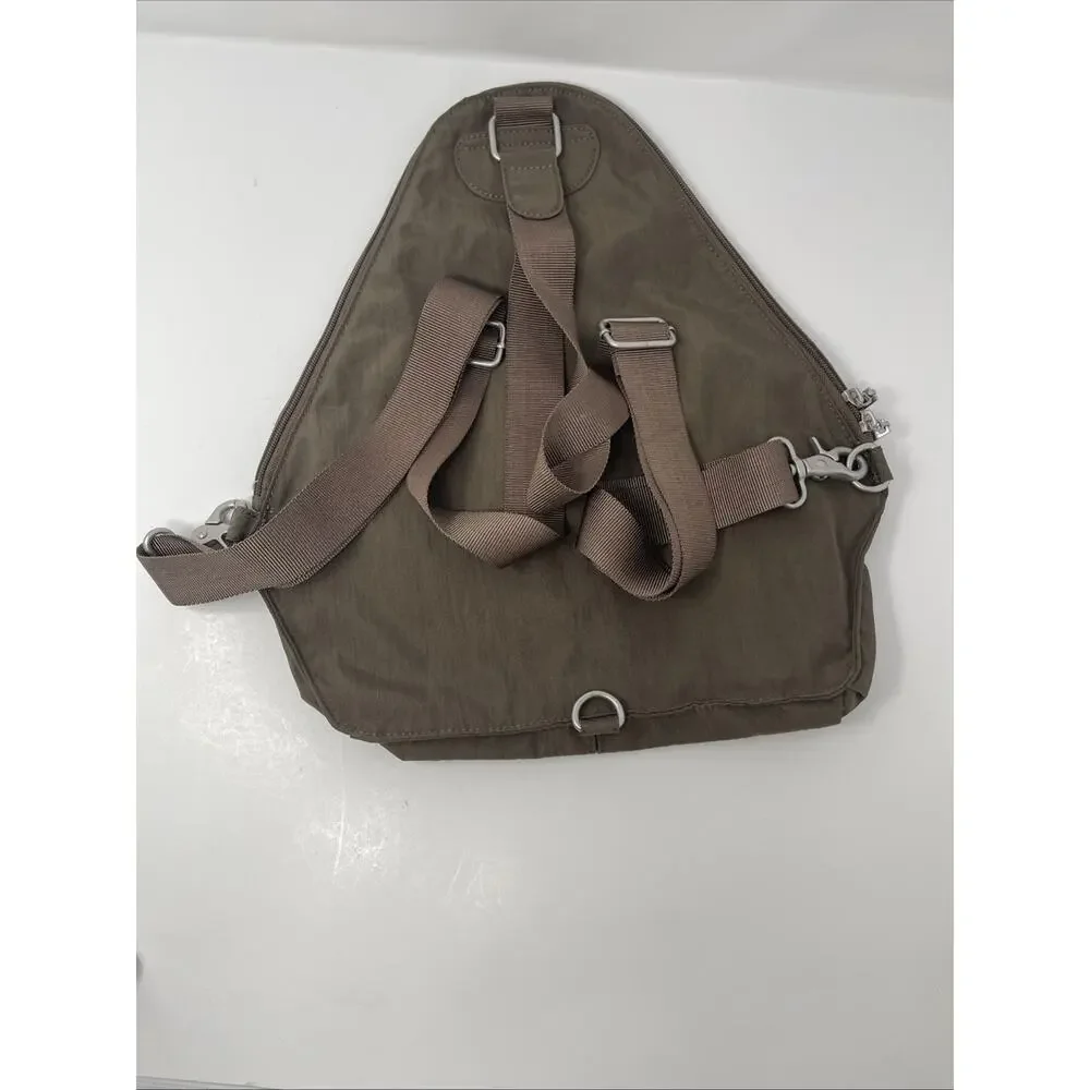 Baggallini Traverse Backpack Brown Convertible Sling Bag Work And Travel